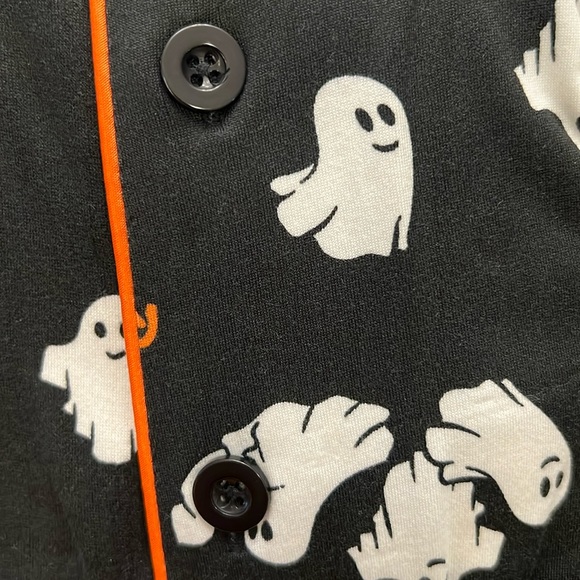 BOO GHOST 2pc Pajama Set * size 1X * White & Orange on Black SHORTS Short Sleeve - Picture 7 of 10